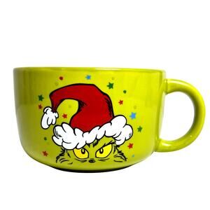 Sleigh Bell Bistro Grinch 2024 Holiday Ceramic 20 oz Latte Coffee Mug Adorable